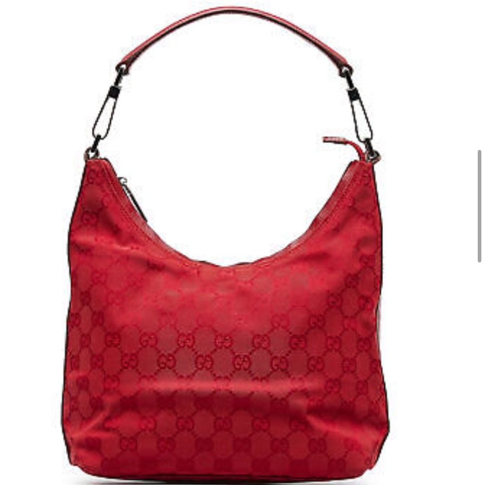Gucci Red GG Canvas Shoulder Bag